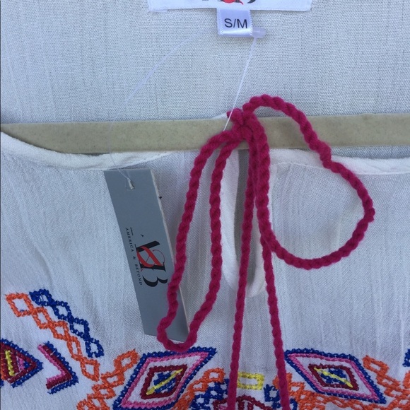 NWT Colorful Tassel Embroidered Blouse - Picture 7 of 10